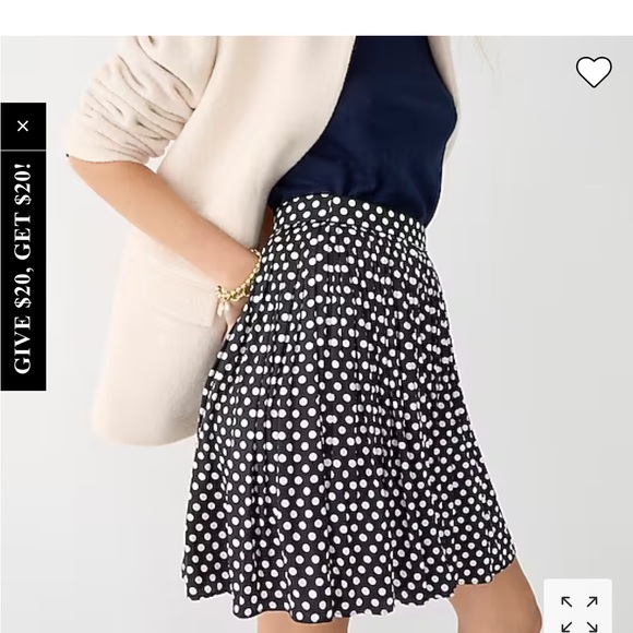 Jcrew Featherweight satin mini skirt in polkadots - Picture 2 of 3